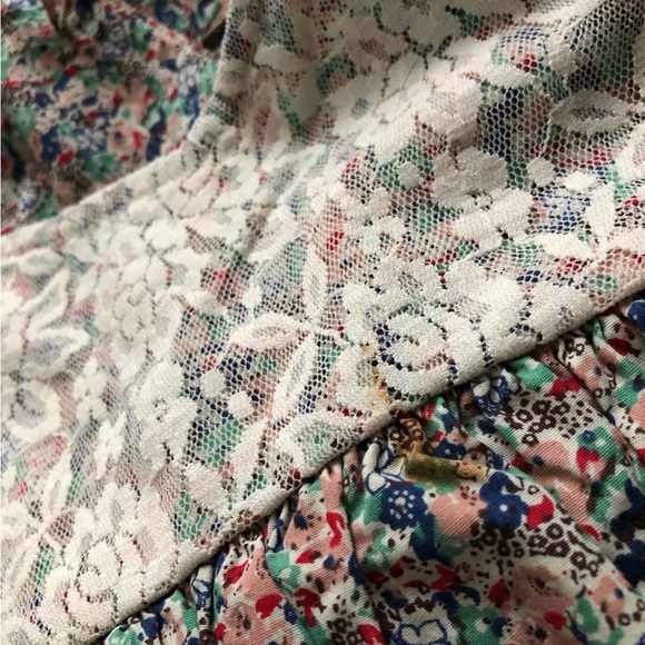 Ray Cassin Japanese Brand Lace Detailed Floral Tunic Top - Picture 10 of 11